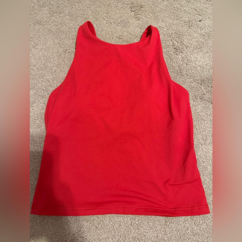Fabletics Red Scoop Neck Tank Top